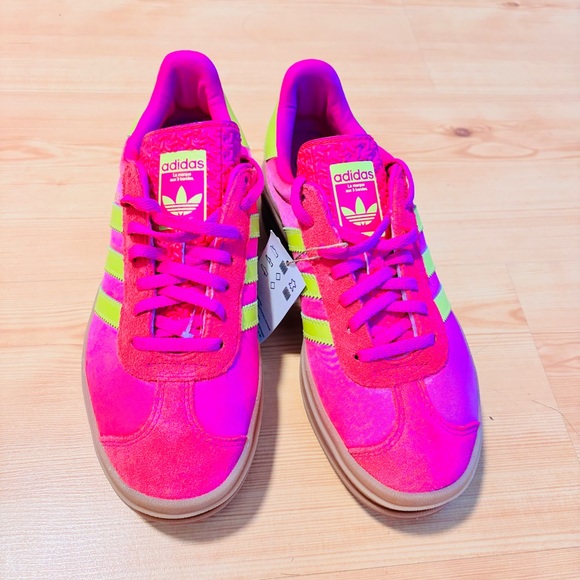 Adidas Gazelle Bold Womens Size 6.5 Shoes Sneakers Slime Fuchsia Pink Green NEW - Picture 2 of 10